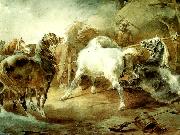 charles emile callande chevaux se battant dans un corral oil painting artist